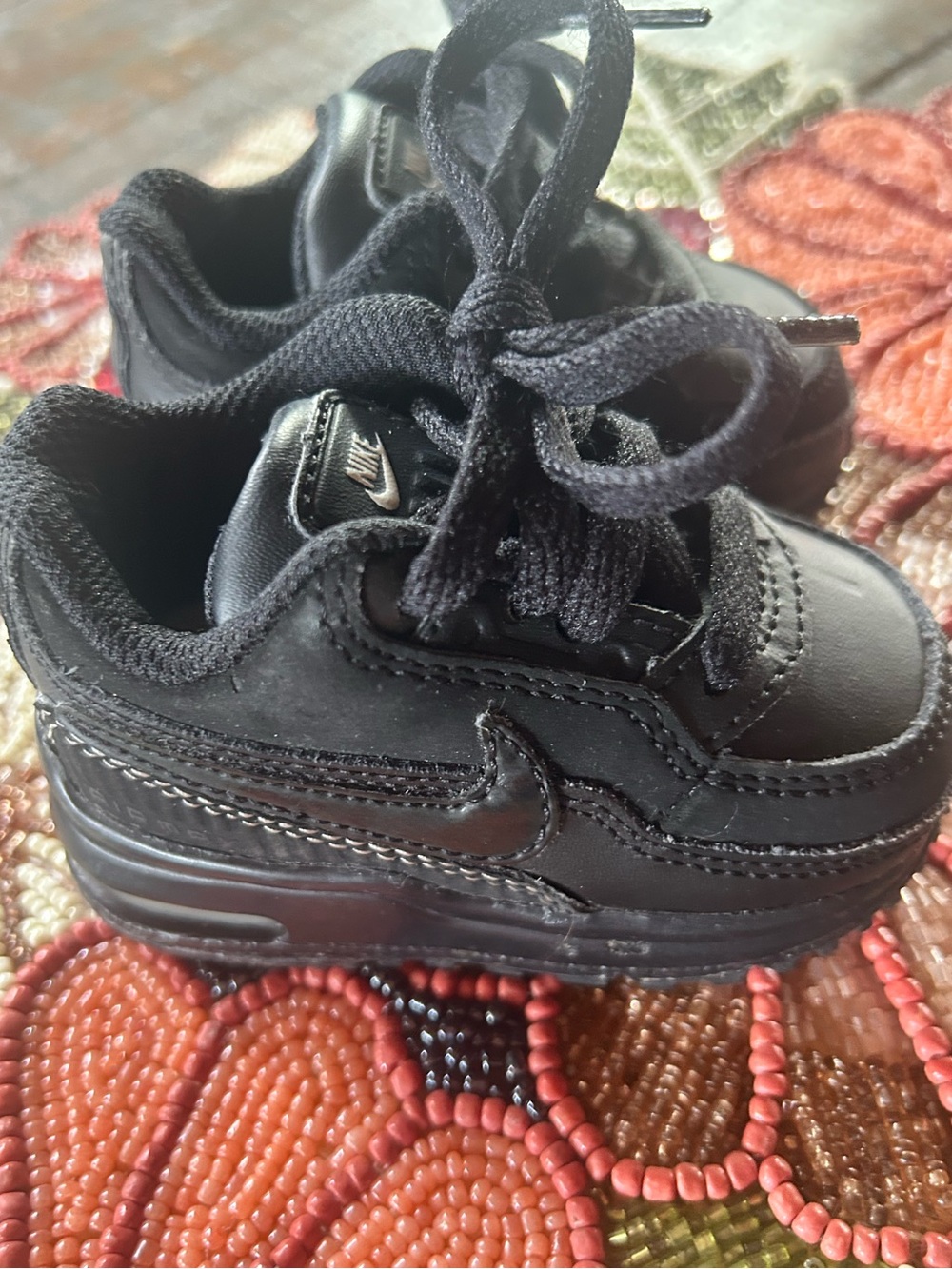 NEW Nike Air Max Infant 2C Black Leather Sneaker Retails @ $60